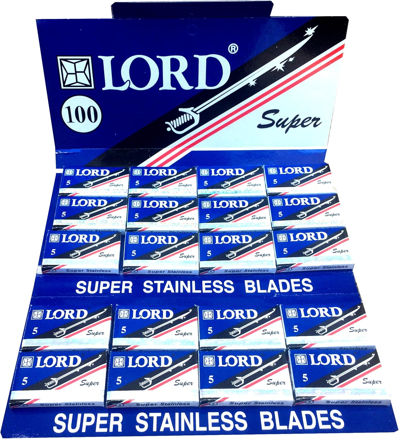 100 Lord Super Stainless Double Edge Safety Razor Blades