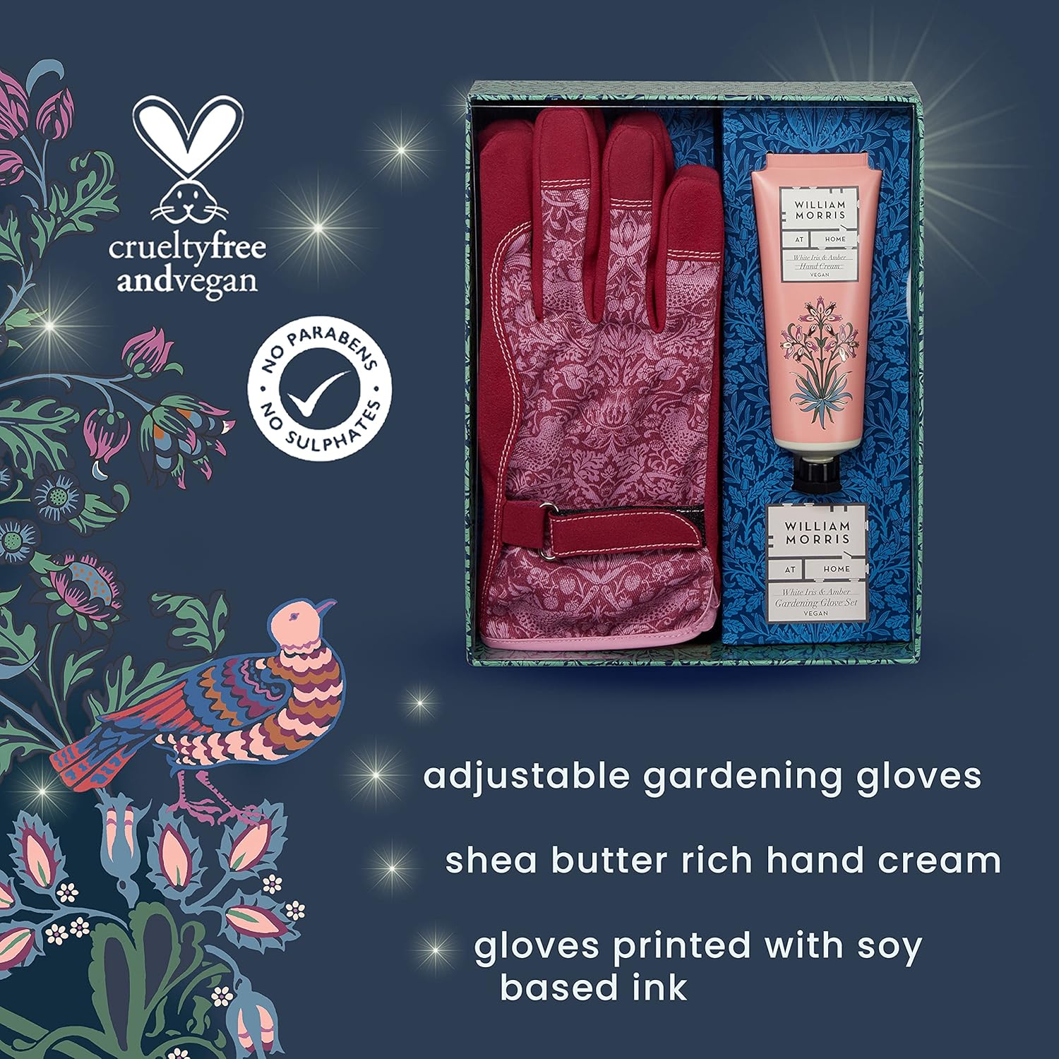 William Morris At Home Dove & Rose Gardener Gift Gardening Gloves Set with Daily Hand Cream, 100ml : Amazon.co.uk: Beauty