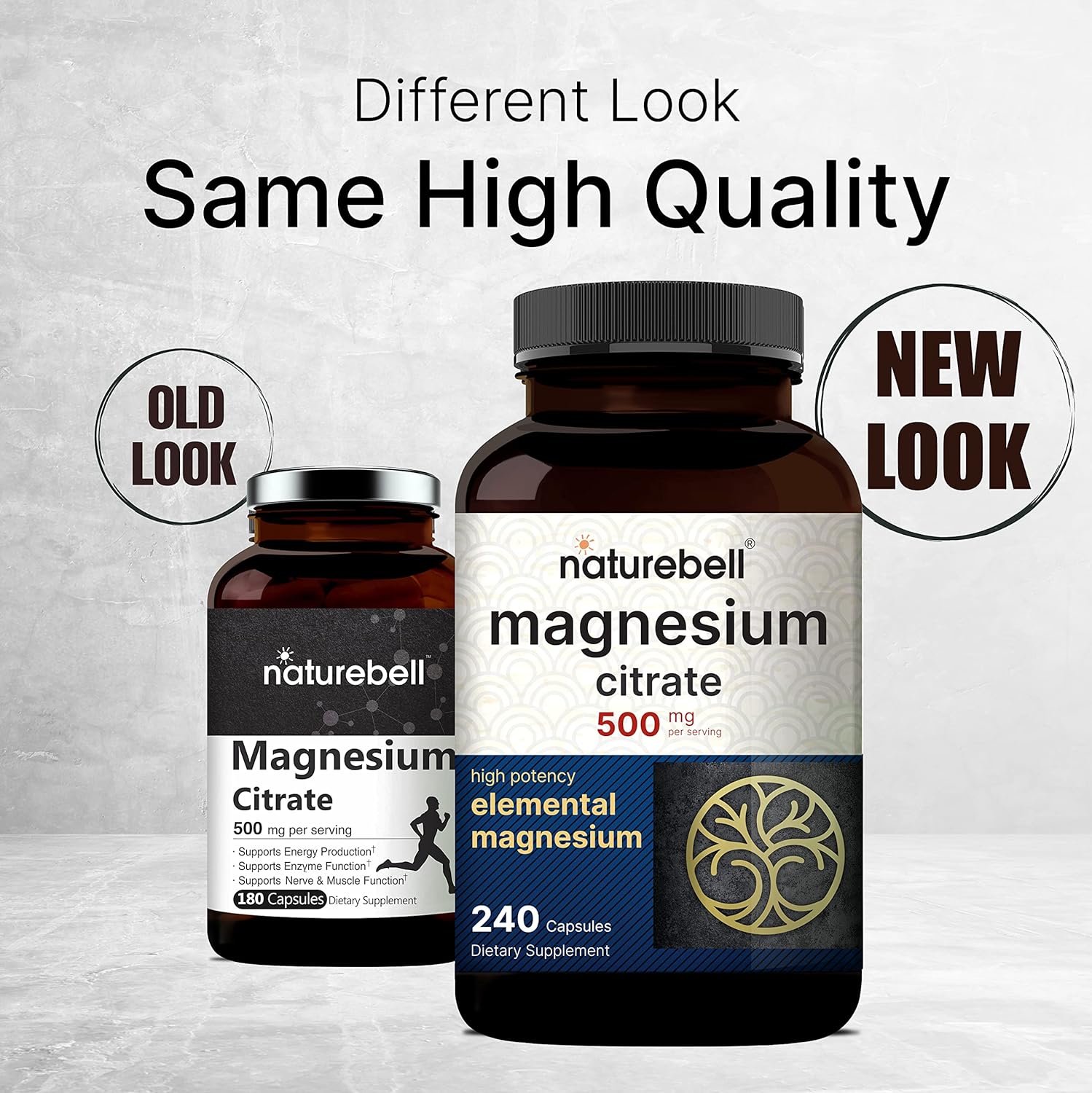 NatureBell 2 Pack Magnesium Citrate 500mg, 480 Capsules | High Purity Elemental Form – Extra Strength | Essential Mineral for Heart, Muscle, & Digestion Support – Non-GMO & No Gluten : Health & Household