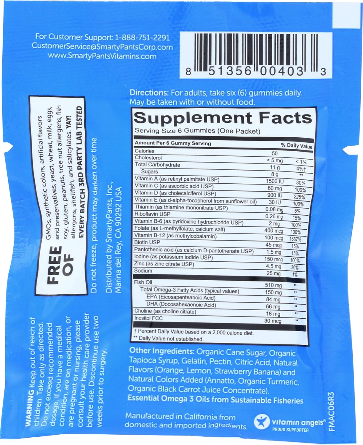 Smartypants All in One Multivitamin, D3, 0.56