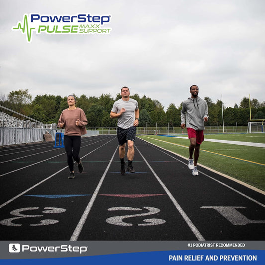 Powerstep Pulse Maxx Running Insoles - Overpronation Corrective Orthotic Inserts For Running Shoes - Maximum Ankle, Foot Pain Relief & Arch Support Insoles - Made In The Usa (M 7-7.5, F 9-9.5)