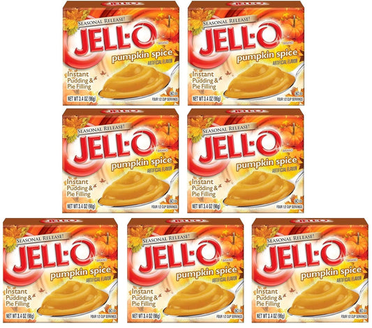 Kraft Jell-O Instant Pudding Dessert & Pie Filling, Pumpkin Spice, 3.4 Oz. Boxes (Pack Of 7)