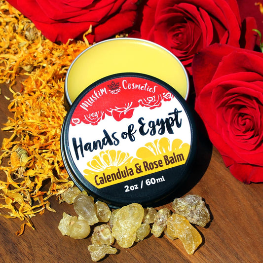 Organic Calendula Rose Balm | Moisturising Hand & Body Cream | Rose & Frankincense Essential Oil | Natural || Made In Canada - Muslim Cosmetics - Hands Of Egypt 2Oz