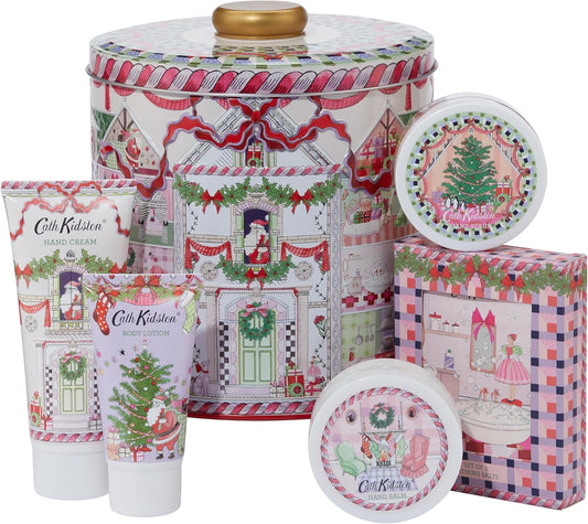 Cath Kidston Hand Cream 100 Ml, Body Lotion, Hand Scrub, Hand Balm 3 X 50 Ml, Bath Salt Sachets 3 X 20 G, Beauty Treat Tin, Travel Size And Vegan Friendly, Gift For Her, A Doll’S House Collection