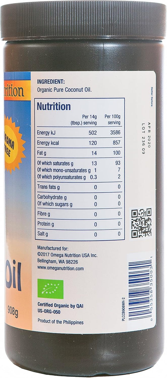 Omega Nutrition Coconut Oil, 32-Ounce : Health & Household