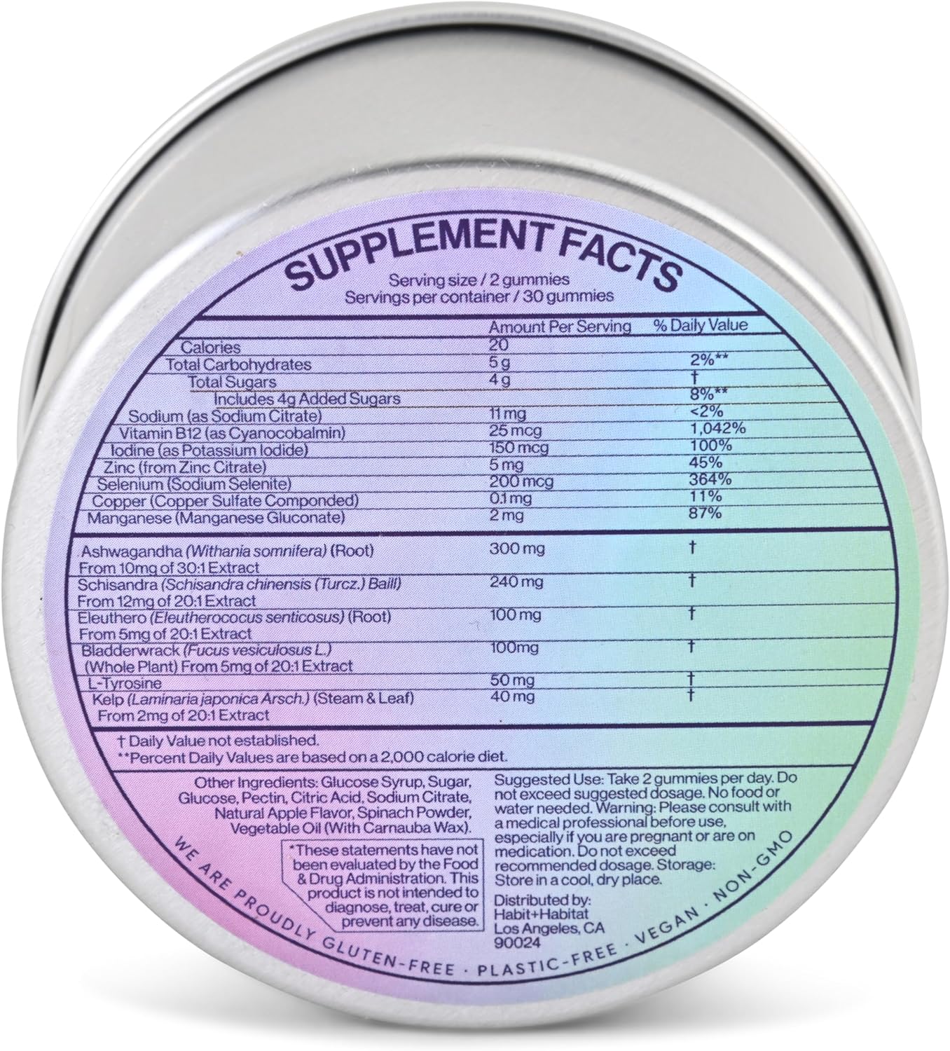 Habit Habitat Thyroid Plus Gummies - Ashwaganda, Iodine, Bladderwrack, Kelp, and Schisandra : Health & Household