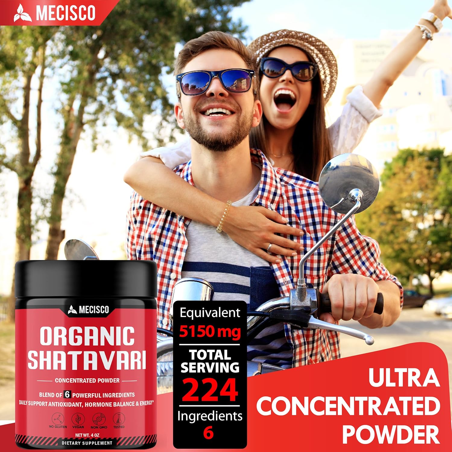 6In1 Shatavari Powder Organic - Blended With Shatavari Root, Bacopa Monnieri, Ashwagandha Root, Vitex Berry, Fenugreek & Black Pepper - Supports Rejuvenation, Promotes Energy & Vitality - 4 Oz : Health & Household