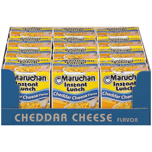 Maruchan Instant Lunch Cheddar Cheese, Ramen Noodle Soup, Microwaveable Meal, 2.25 Oz, 12 Count