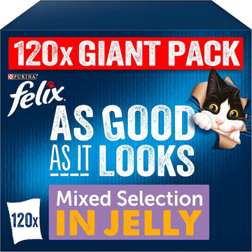 Felix As Good As It Looks Meat And Fish Cat Food, 100 G (Pack Of 120)Jck-W02