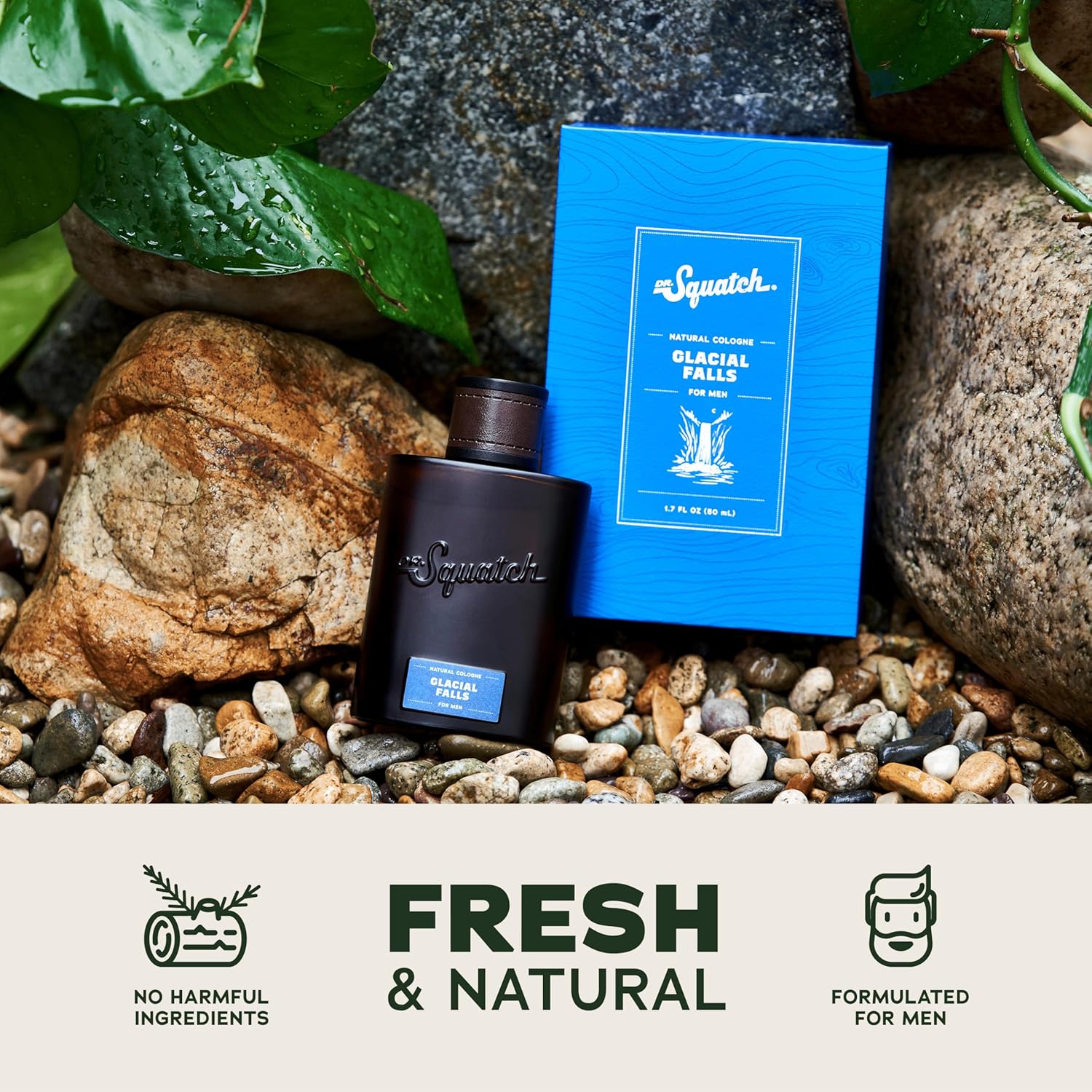 Dr. Squatch Natural Cologne For Men - Scent-Lock Technology And Sustainably-Sourced Ingredients - Glacial Falls Cologne (1.7 Fl Oz) : Beauty & Personal Care