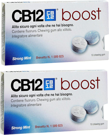Cb12 Boost Chewing Gum Strong Mint, 10'S (Pack Of 2)