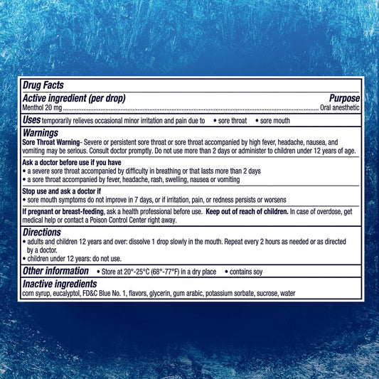 Vicks Vapocool Max Strength Sore Throat Drops, Fast Relief, Soothes Pain From Cough, Menthol, Winterfrost - 225Ct