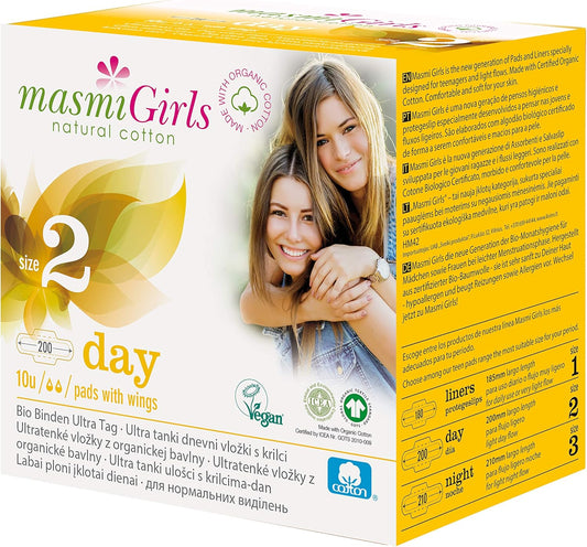 Masmi Natural Cotton Organic Sanitary Pads Ultra Tag Girls 2, 64 G