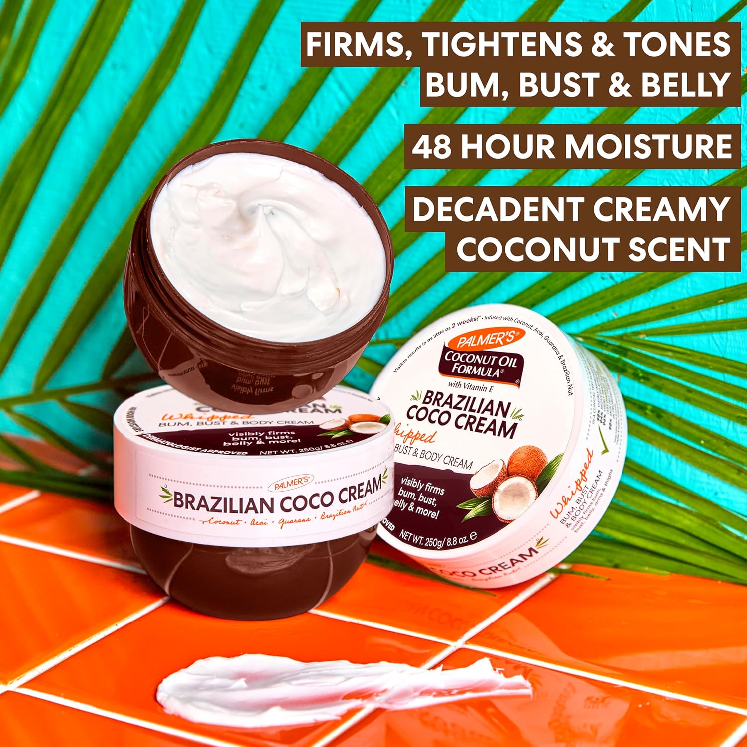 Palmer'S Coconut Oil Formula Brazilian Coco Cream With Vitamin E, 8.8 Fl Oz, Whipped Bum, Bust & Body Cream, Helps With Skin Tightening & Firming : Beauty & Personal Care