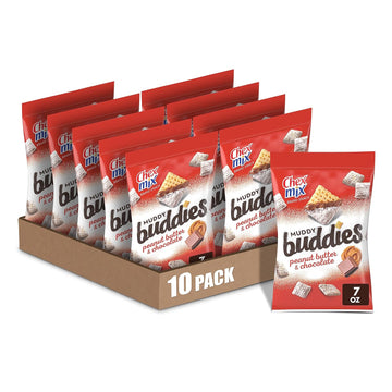 Chex Mix Muddy Buddies, Peanut Butter And Chocolate Snack Mix, 7 Oz (Pack Of 10)