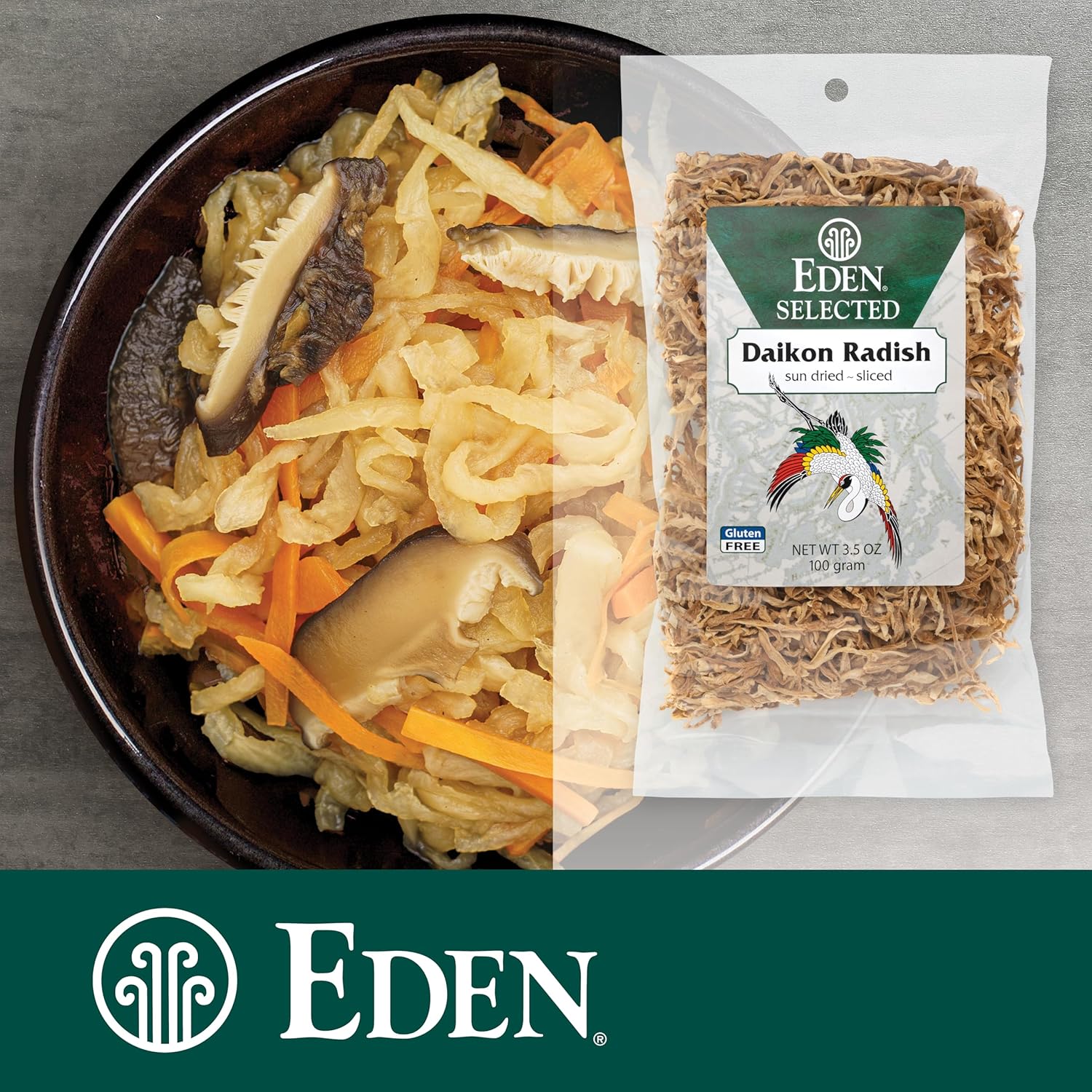 Eden Daikon Radish, Sun Dried And Finely Sliced, Traditionally Made In Japan, 3.5 Oz : Grocery & Gourmet Food