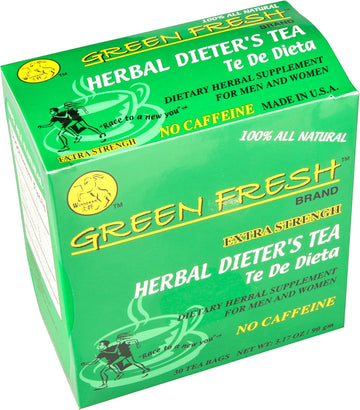 Green Fresh Extra Strength Herbal Dieters Tea (30 Count), 2.11 Ounces
