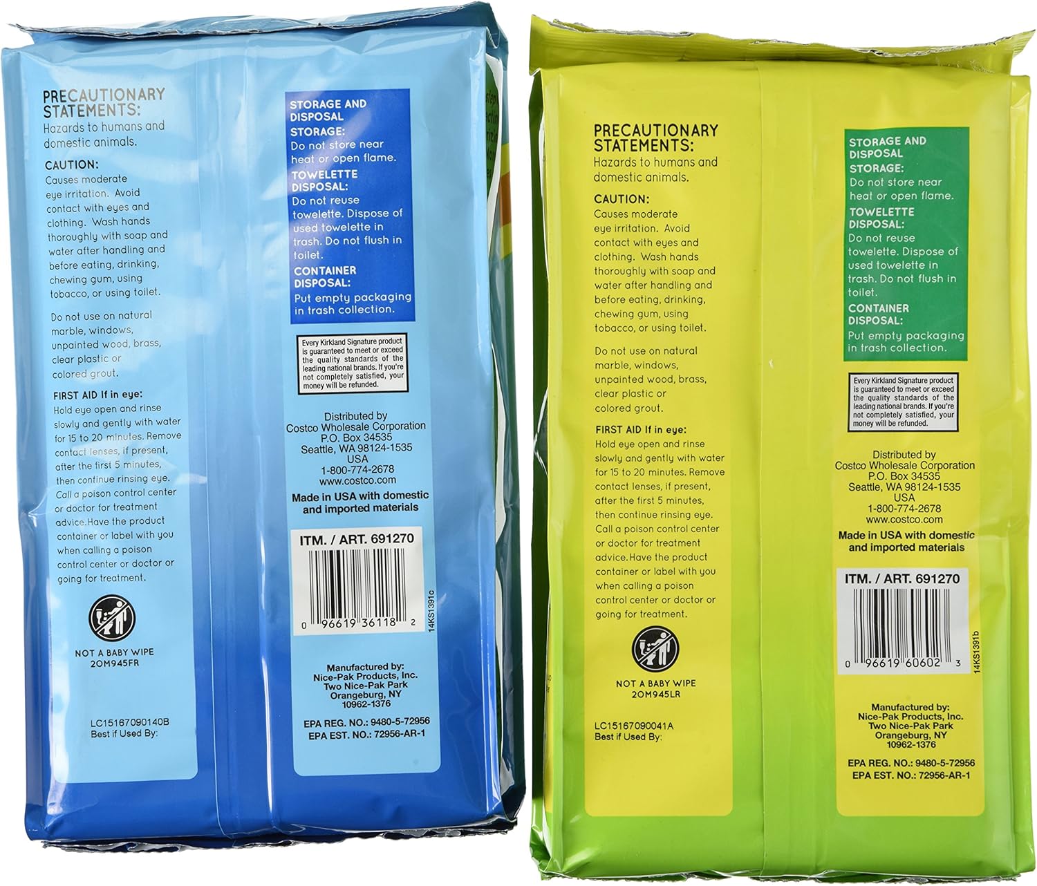 Kirkland Signature U691270C Disinfecting Wipes, Extra Large (Pack Of 4)