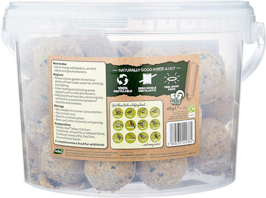 Peckish Natural Balance Energy Suet Fat Balls For Wild Birds, 50 Tub, 27 X 27.5 X 19 Cm60051237