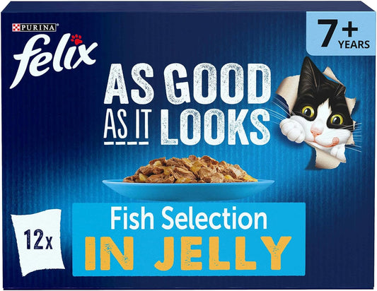 Felix As Good As It Looks 7+ Fish Cat Food 12x100g, Pack of 4 :Pet Supplies