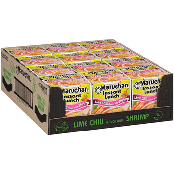 Maruchan Instant Lunch Lime Chili Flavor With Shrimp, 2.25 Oz, Pack Of 12