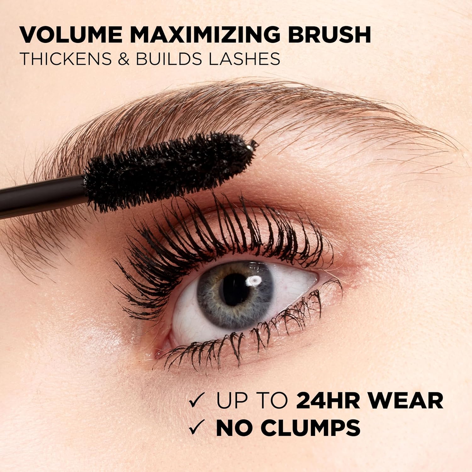 L’Oreal Paris Original Voluminous Mascara, Building Mascara Volume And Length Formula, Washable, Blackest Black, 0.28 Fl Oz., 2 Count : Beauty & Personal Care