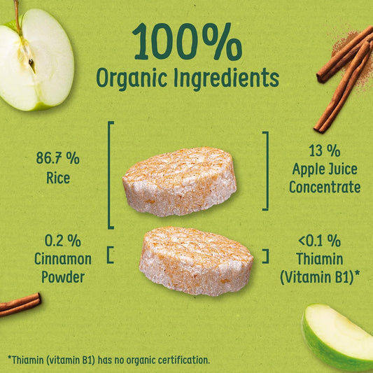 Organix Apple Organic Rice Cake Clouds Finger Food Snack 7+ Months, 4 X 18 G Bags Per Pack (5 Packs Total)