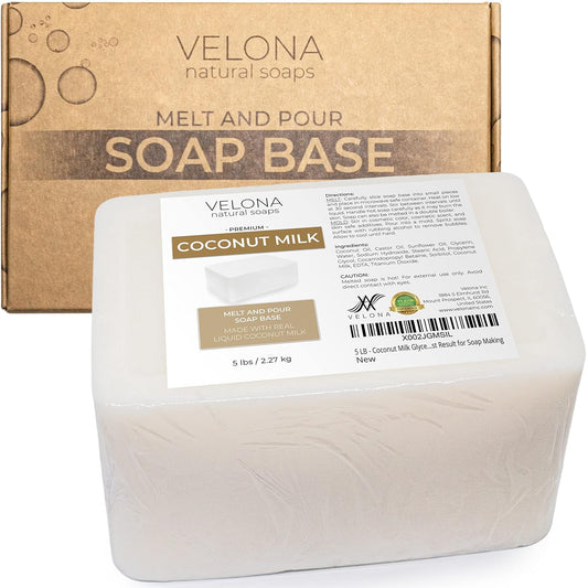 Velona 10 Lb - Coconut Milk Glycerin Soap Base Sls/Sles Free | Melt And Pour | Natural Bar For The Best Result For Soap Making