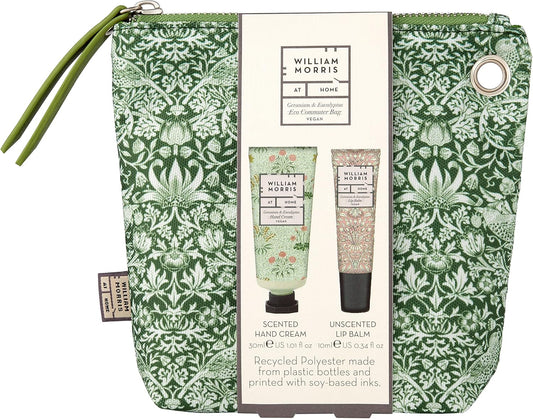 William Morris At Home Patchouli & Red Berry Hand Care Duo Bag Set | Enriched With Essential Oils | Cruelty Free & Vegan Friendly | Travel Friendly Sizes | 2 X 30Ml
