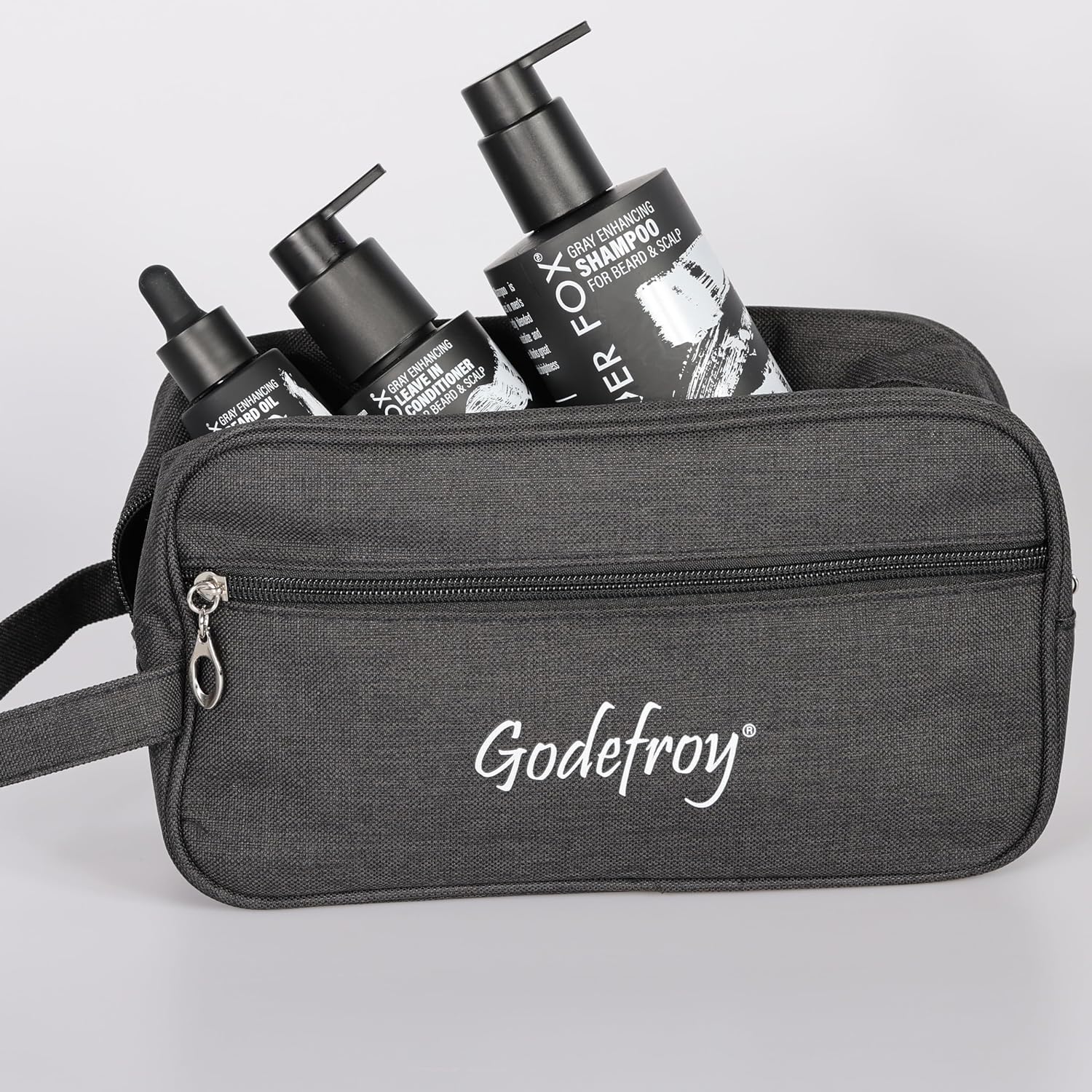 Godefroy Silver Fox Complete Men'S Grooming Collection, Beard And Mustache Care Kit With Travel Bag, Gift For Men : Beauty & Personal Care