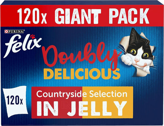 Felix Doubly Delicious Meat Cat Food 120x100g :Pet Supplies