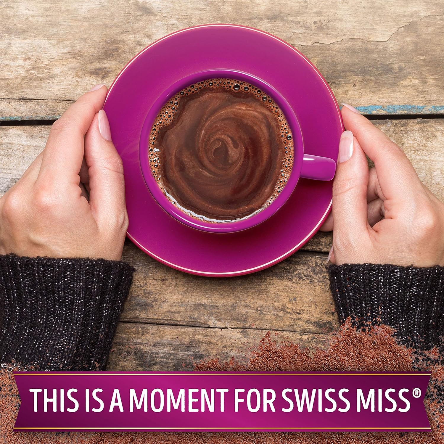 Swiss Miss Indulgent Collection Dark Chocolate Flavor Hot Cocoa Mix, 1.25 Oz. 8-Count (Pack Of 12)