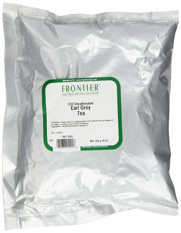 Frontier Co-Op Decaf Earl Grey Black Tea, 1-Pound Bulk Bag, Smoky Tea Flavor With Bergamot Oil, Great With Citrus, Kosher