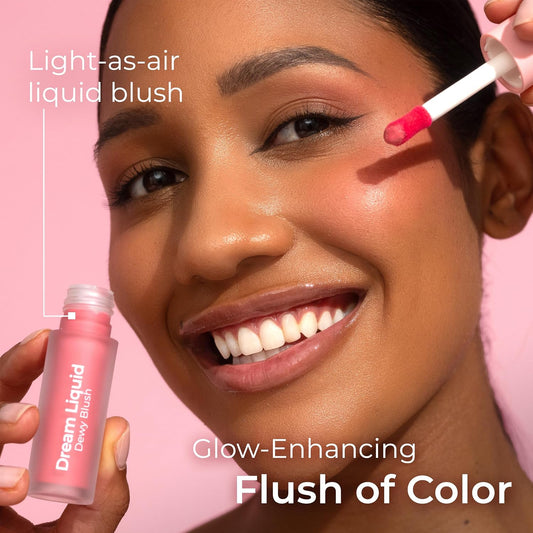 Mcobeauty Dream Liquid Dewy Blush, Soft Pink, Radiant Flush For Fresh, Glowing Cheeks, Vegan, Cruelty Free Cosmetics