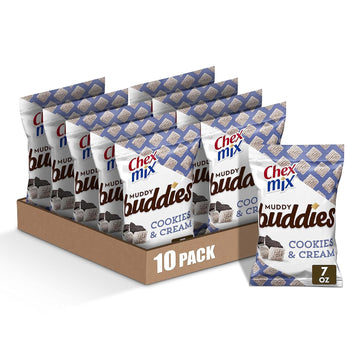 Chex Mix Muddy Buddies, Cookies And Cream Snack Mix, 7 Oz (Pack Of 10)