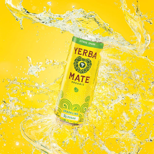 Guayakí Yerba Mate, Organic Sparkling Energy Drink Alternative, Citrus Spark, Low Sugar, 80Mg Natural Plant Based Caffeine, Smooth Energy & Focus, Carbonated,12 Fl  Oz (Pack Of 12) (Packaging May Vary)