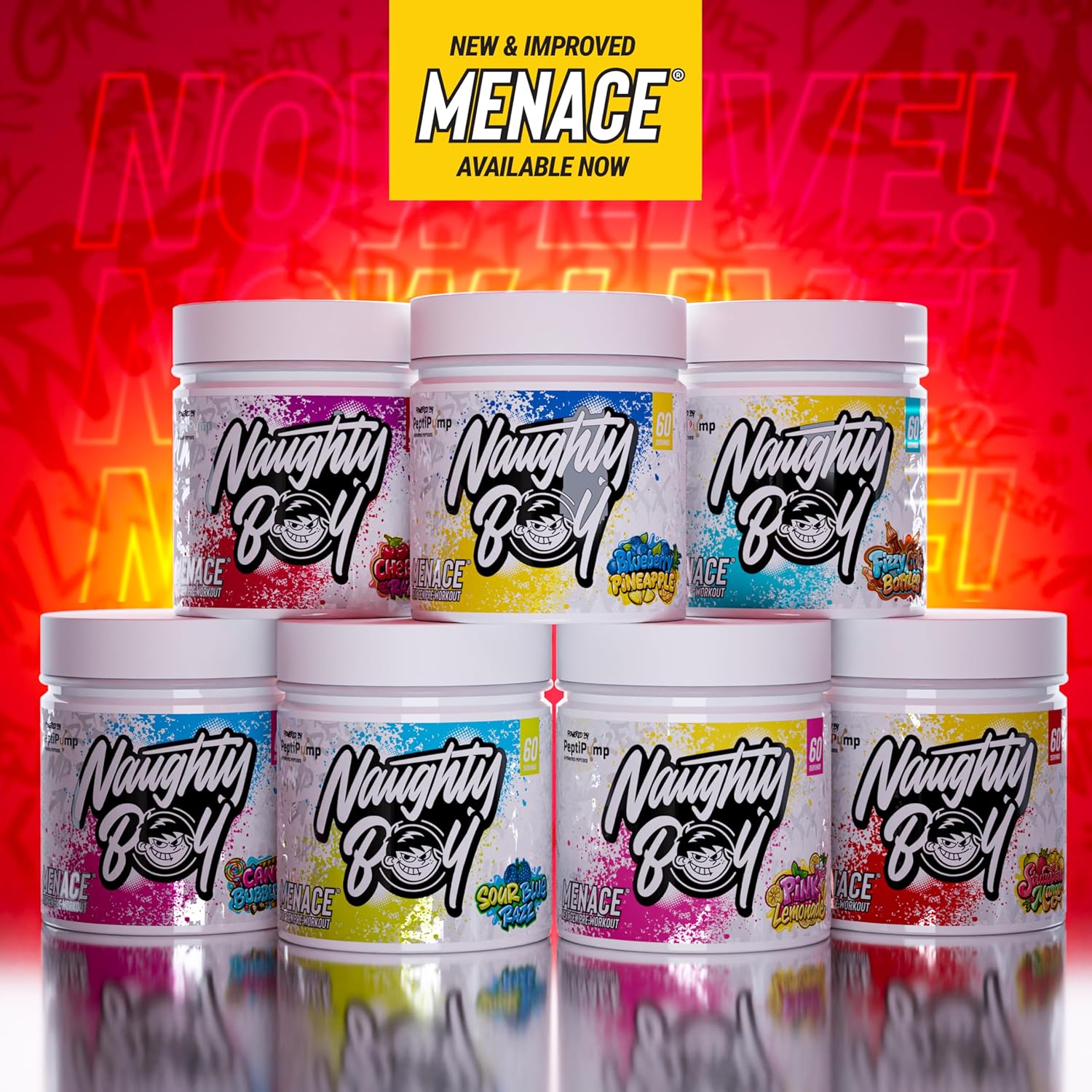 Naughty Boy Menace V2 Pre Workout - AI Powered Pre Workout Powder for Men & Women | Best Pre-Workout Energy Drink Supplements | Peptipump, Citrulline, Beta Alanine | 60 Servings | Candy Bubblegum : Amazon.co.uk: Health & Personal Care