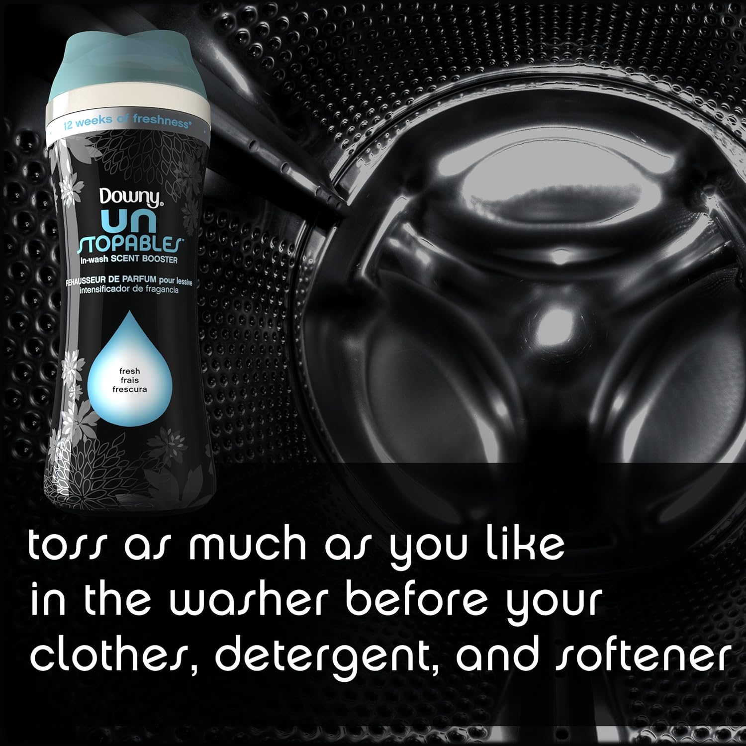 Downy Unstopables Laundry Scent Booster Beads For Washer, Fresh, 10 Oz (Pack Of 4)