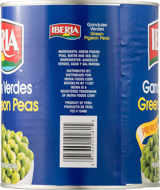 Iberia Green Pigeon Peas, 105 Oz