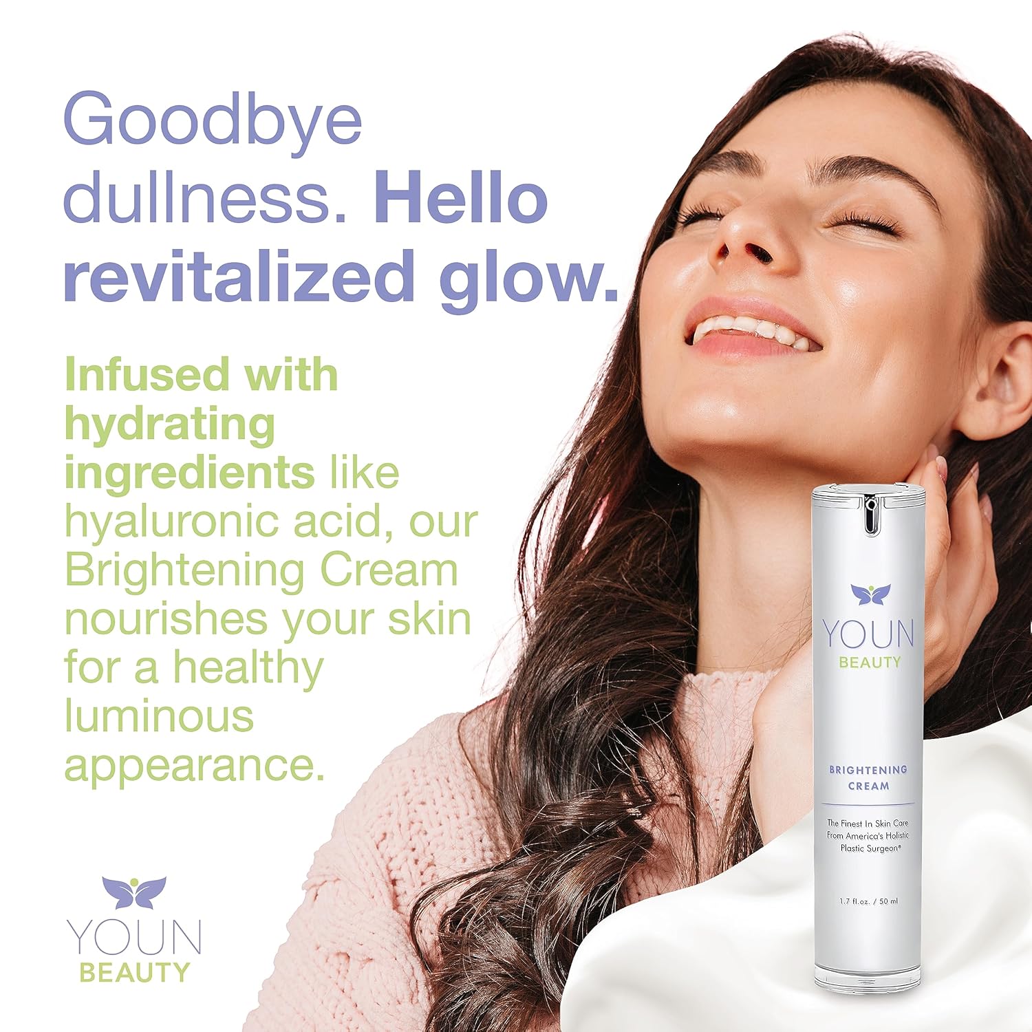 Youn Beauty Brightening Cream With Kojic Acid, Glycolic Acid & Licorice Extract, 50Ml – Hydroquinone-Free Cream For Face, Neck & Décolleté : Beauty & Personal Care