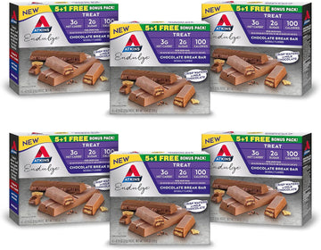 Atkins Endulge Treat, Chocolate Break Bar, 3G Net Carbs, 2G Sugar, 100 Calories, 6 Packs (6 Bars Each)