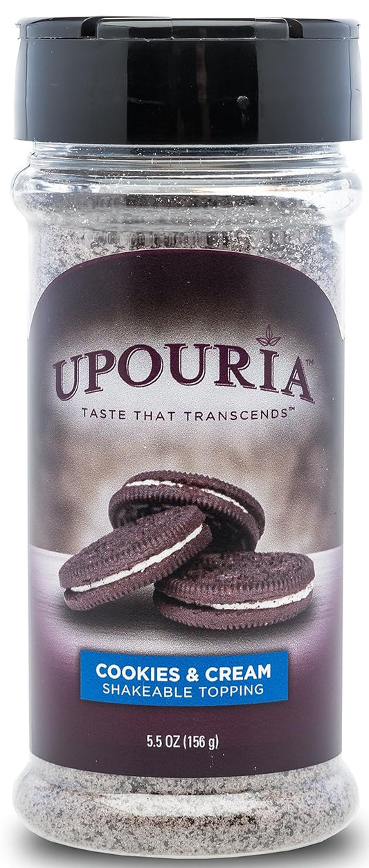 Upouria Cookies & Cream Shakeable Hot Cocoa And Coffee Topping 5.5 Ounce - (Pack Of 2)