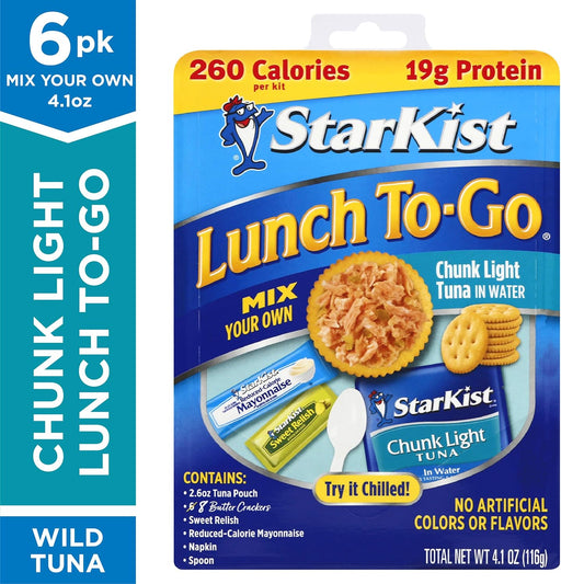 Starkist Lunch To-Go Chunk Light Mix Your Own Tuna Salad, 4.41 Oz, Pack Of 6