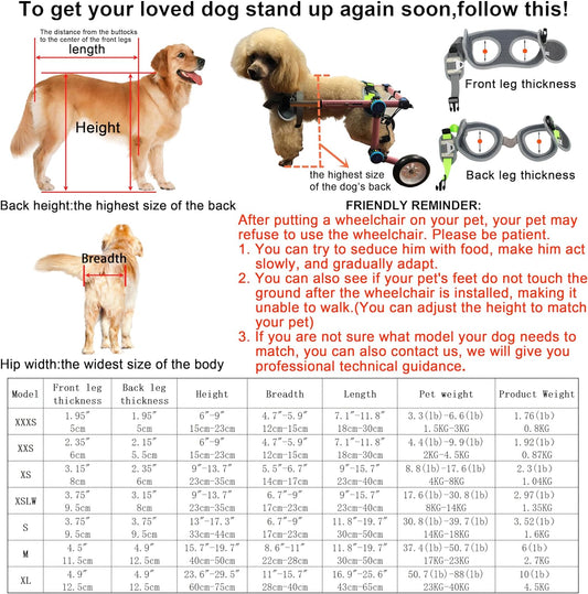 Adjustable Dog Wheelchair,Fordable Dog Wheelchair For Back Legs,Assist Small Pets With Paralyzed Hind Limbs To Recover Their Mobility Two Colour 5-Size (Xxs Pink)