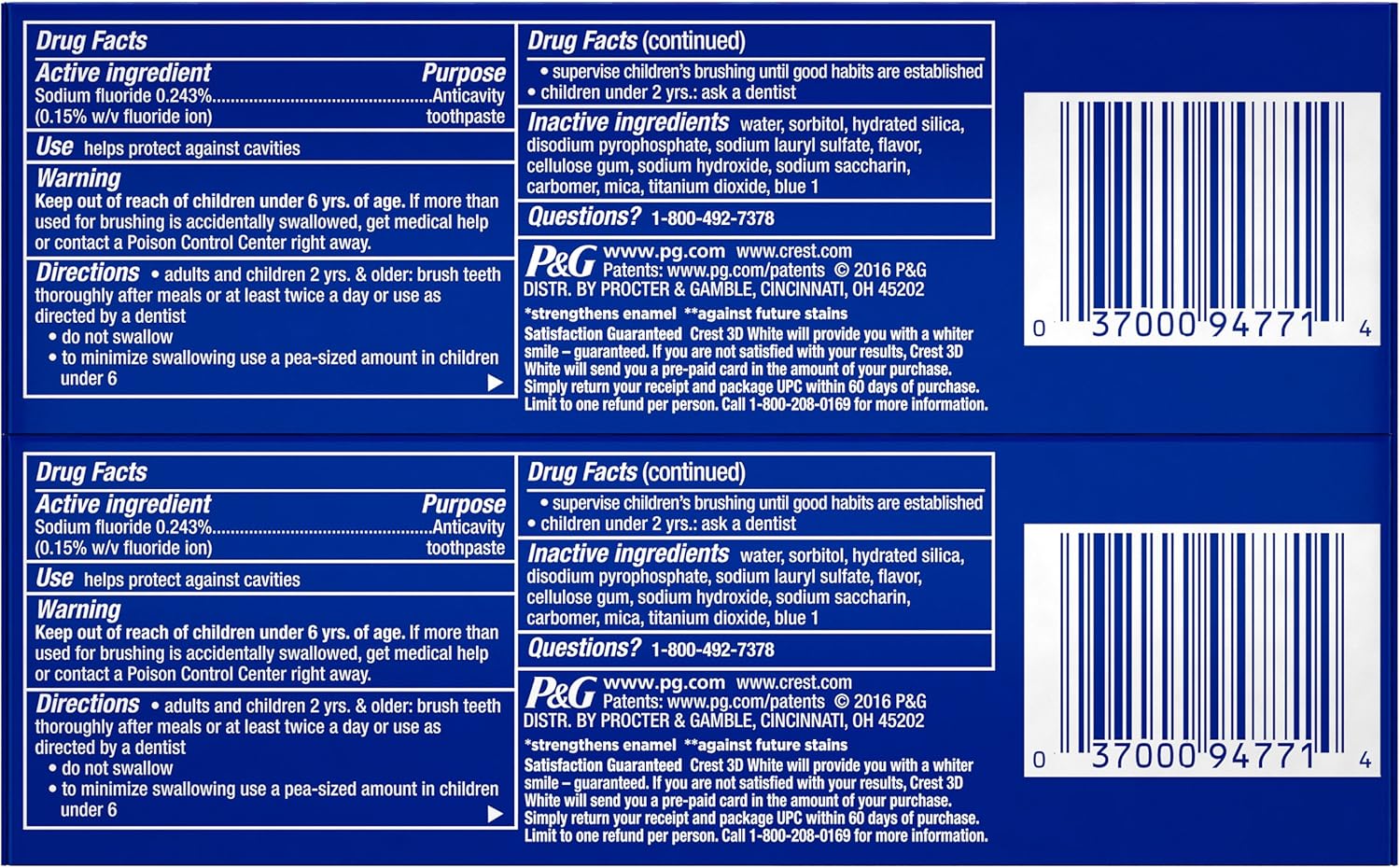 Crest 3D White Radiant Mint Whitening Toothpaste : Health & Household