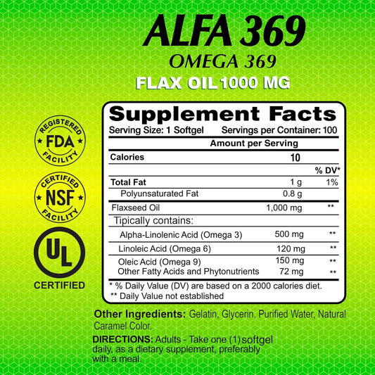 Alfa Vitamins Alfa 3-6-9 1000 Mg Nutrition Supplement, 100 Count