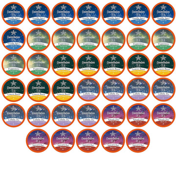Constellation Tea Assorted Variety Pack Sampler Tea Pods Compatible With K Cup Brewers Including 2.0, 40 Count