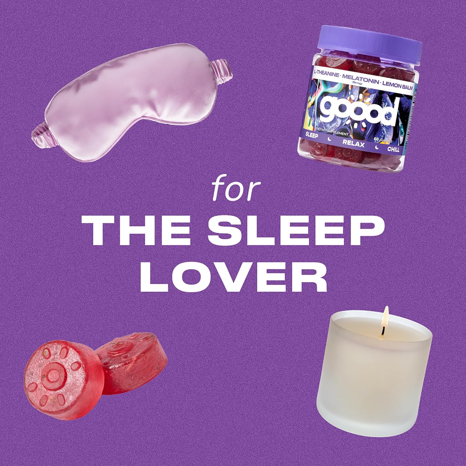 Goood Sugar Free Melatonin Gummies 5mg - Sleep Gummies for Adults - Sleep Supplement with L-Theanine - Melatonin 5mg Gummies - Gluten Free & Non GMO Sleeping Gummies for Adults for Calm Sleep 60 Ct : Health & Household