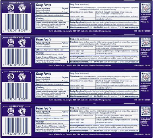 Arm & Hammer Complete Care Toothpaste, Fresh Mint Flavor, Whole Mouth Protection, 6.0Oz (4-Pack)