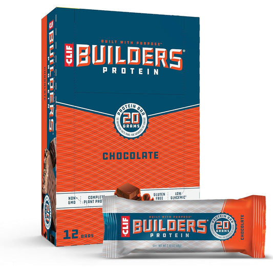 Clif Builders - Chocolate Flavor - Protein Bars - Gluten-Free - Non-Gmo - Low Glycemic & Chocolate Chip Cookie Dough Flavor - Protein Bars - Gluten-Free - Non-Gmo - Low Glycemic
